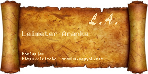 Leimeter Aranka névjegykártya
